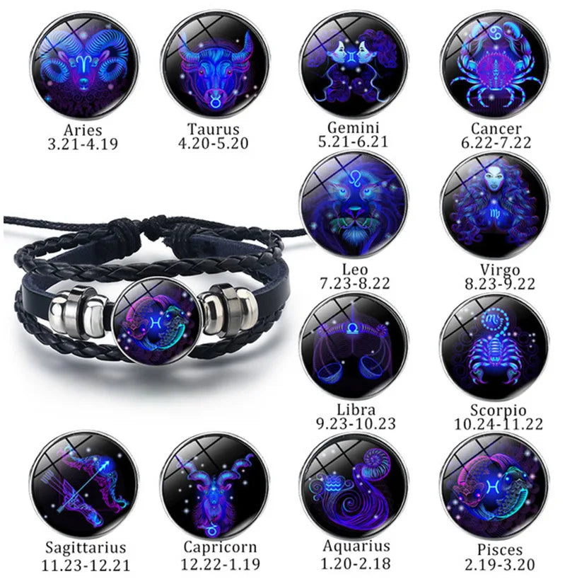 12 Zodiac Signs Constellation Charm Luminous