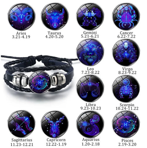 12 Zodiac Signs Constellation Charm Luminous