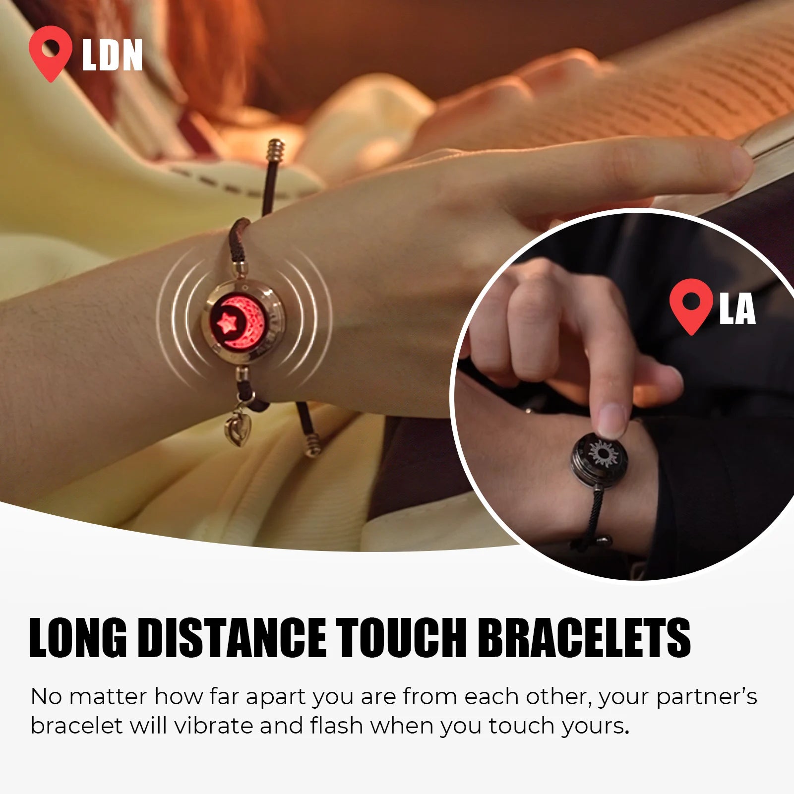 Sun & Moon Smart Love Bracelets – For Long Distance Couples