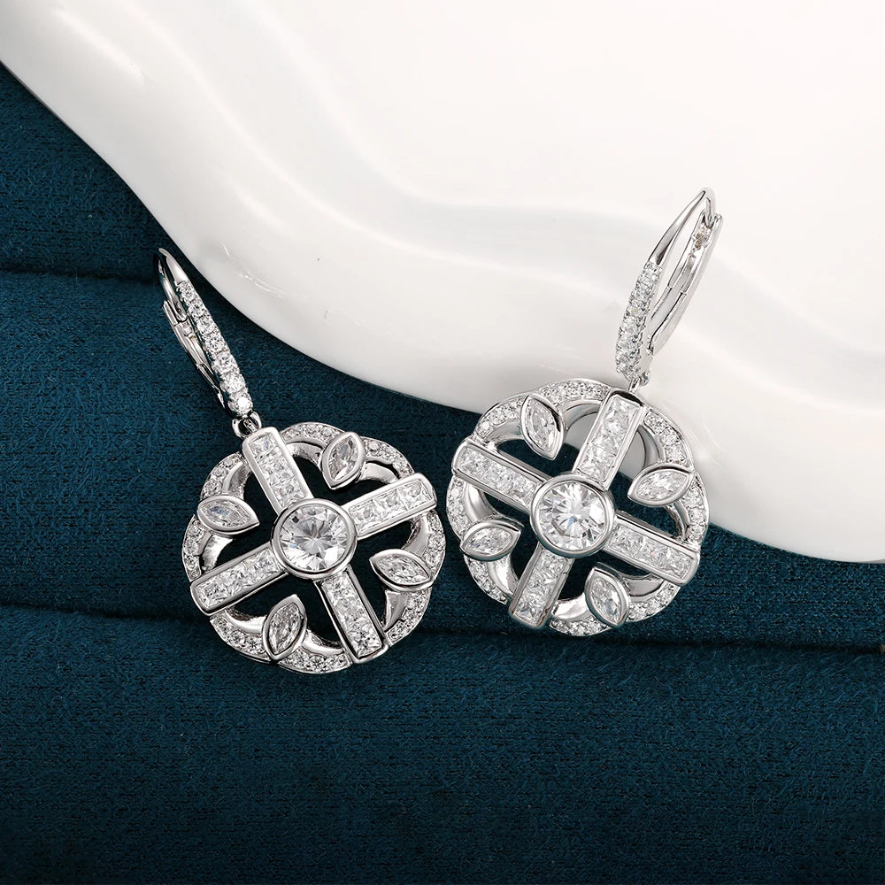 Elegant Flower Dangle Earrings – Women’s Cubic Zirconia Jewelry 2025