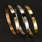 Stainless Steel Crystal Cuff Bangle