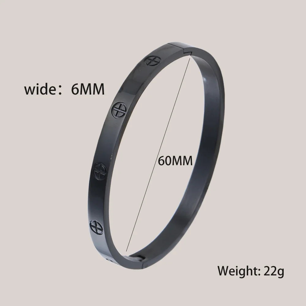 Stainless Steel Crystal Cuff Bangle