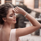 2PCS Luxury Love Dangle Bracelets – Cubic Zirconia Cuff Bangles for Women & Girls