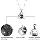 Necklace 100 Languages Personalized Heart