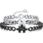 Puzzle Heart Matching Bracelets – Stainless Steel Couple Set, Promise Gift