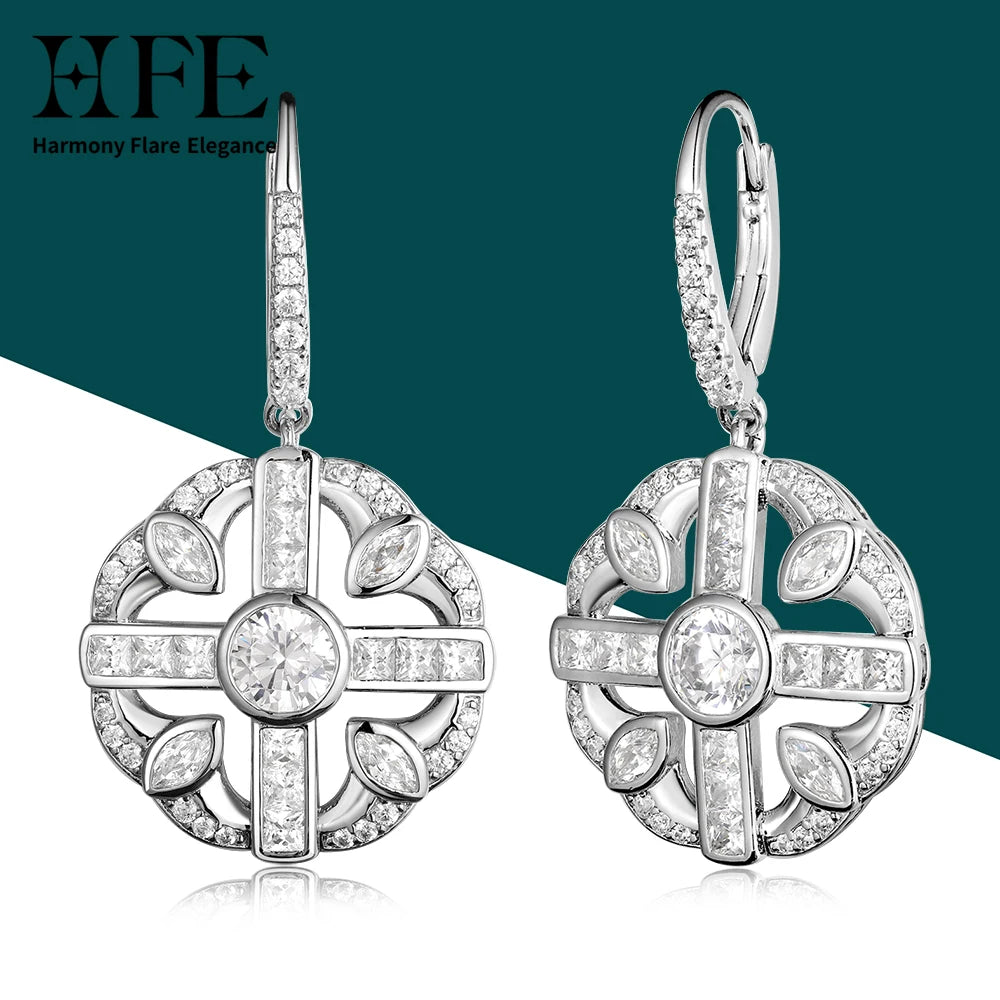 Elegant Flower Dangle Earrings – Women’s Cubic Zirconia Jewelry 2025