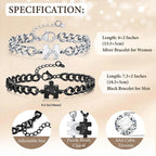 Puzzle Heart Matching Bracelets – Stainless Steel Couple Set, Promise Gift