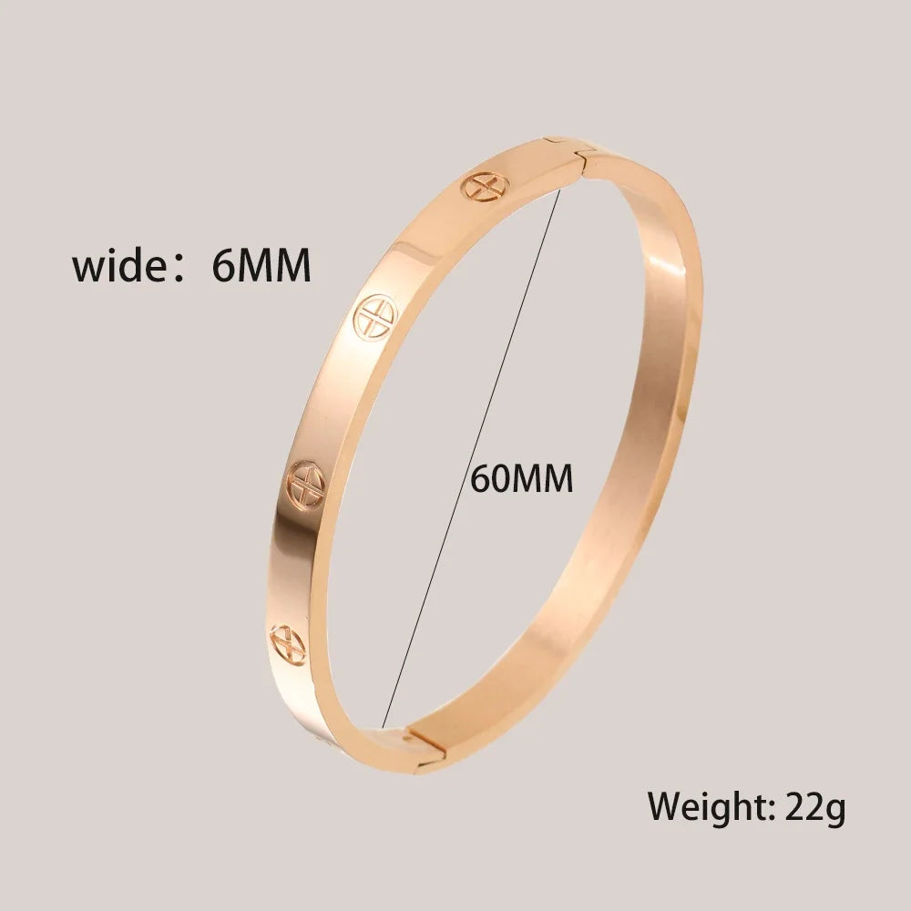 Stainless Steel Crystal Cuff Bangle