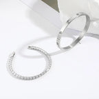 2PCS Luxury Love Dangle Bracelets – Cubic Zirconia Cuff Bangles for Women & Girls